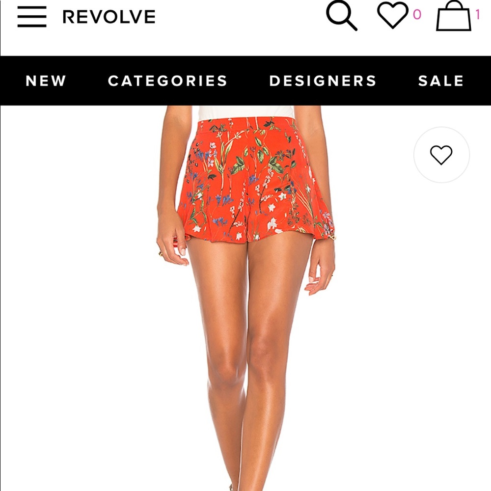 Bella short in red backstage revolve